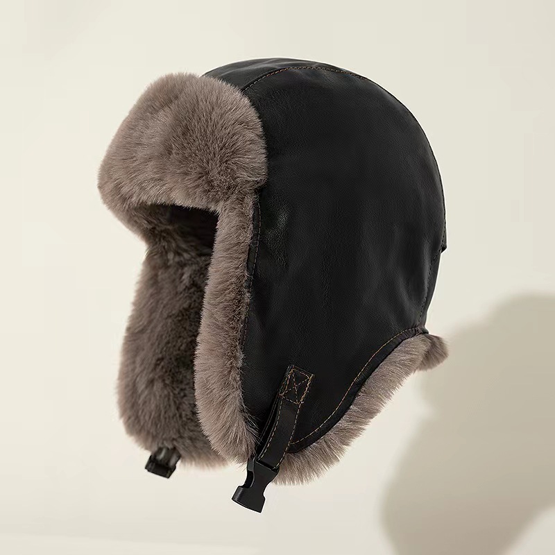 1pcs Men's Winter Retro leathe - Trapper Hat Ear Flap 评论和价格