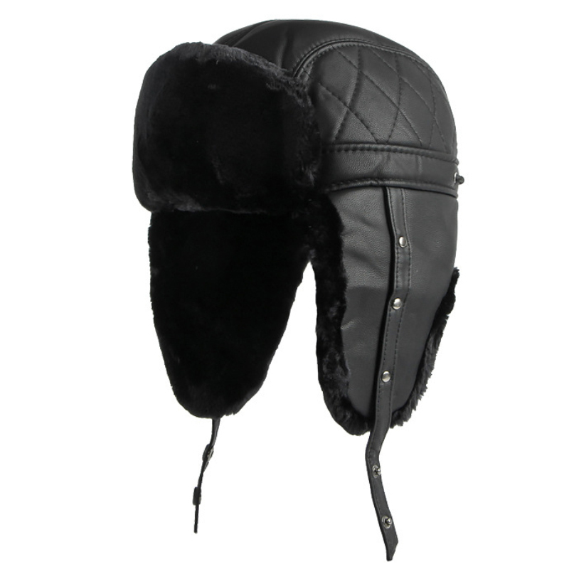 HT4002 New PU Leather Russian  - Trapper Hat Ear Flap 评论和价格