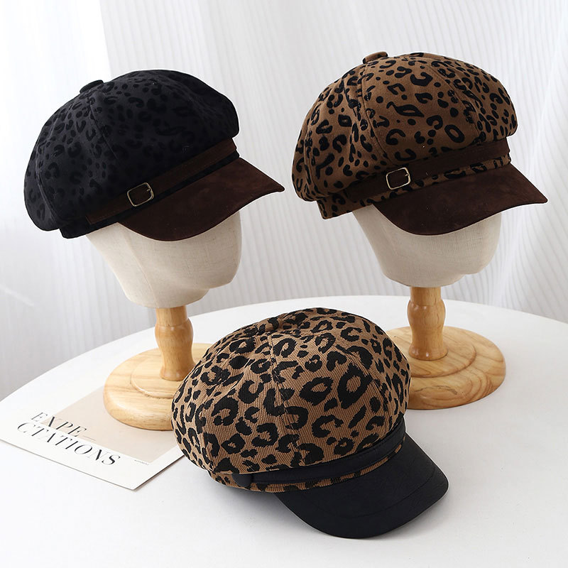 Retro Leopard Print Wide Brim  - Bucket Hat Cotton 评论和价格