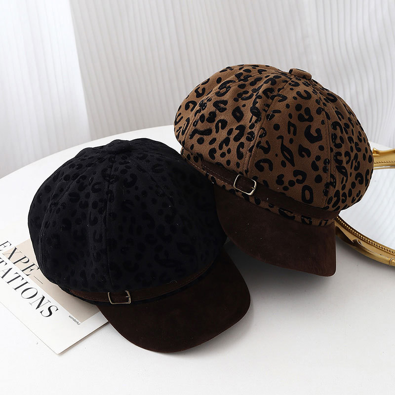 Retro Leopard Print Wide Brim  - Bucket Hat Cotton 评论和价格