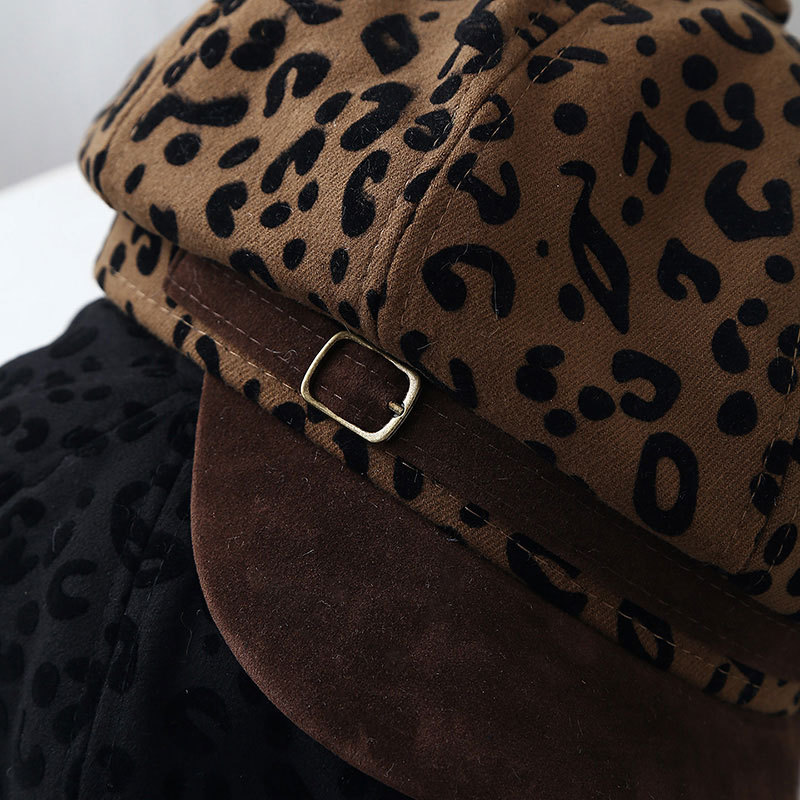 Retro Leopard Print Wide Brim  - Bucket Hat Cotton 评论和价格